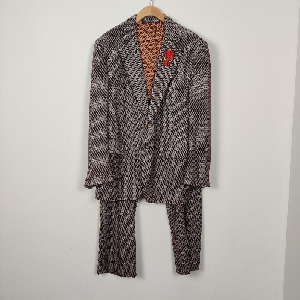 Vintage 70s Botany 500 Spiderman Suit Men's Size XL